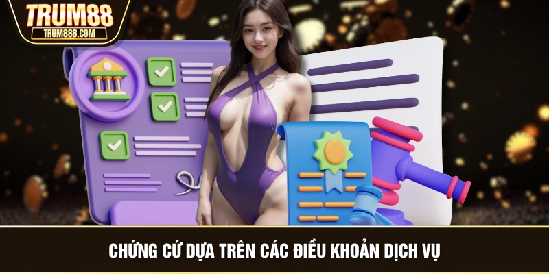 Chứng cứ dựa trên các điều khoản dịch vụ