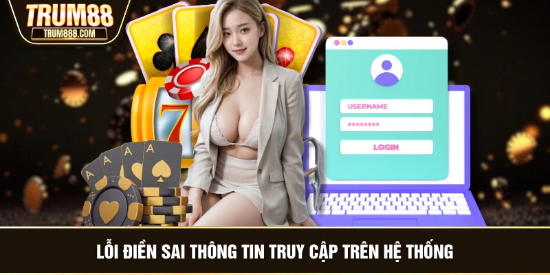Lỗi điền sai thông tin truy cập trên hệ thống