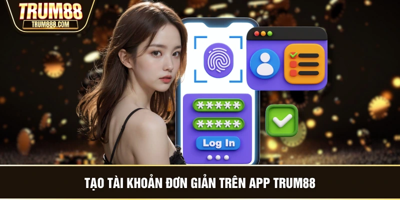 Tạo tài khoản đơn giản trên app TRUM88